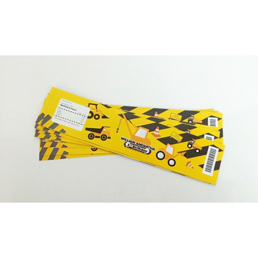 label aqua excavator / label minuman excavator / label aqua custom excavator