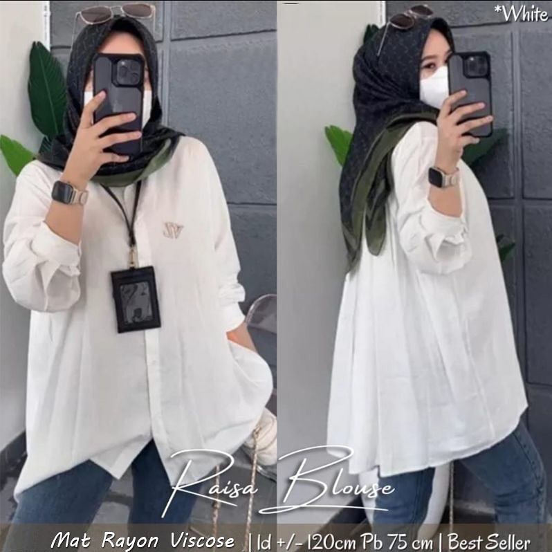 New Raisa Blouse Wanita Matt Rayon Viscose Bahan Adem Dan Nyaman Saat Dipakai Beraktivitas Terbaru KF