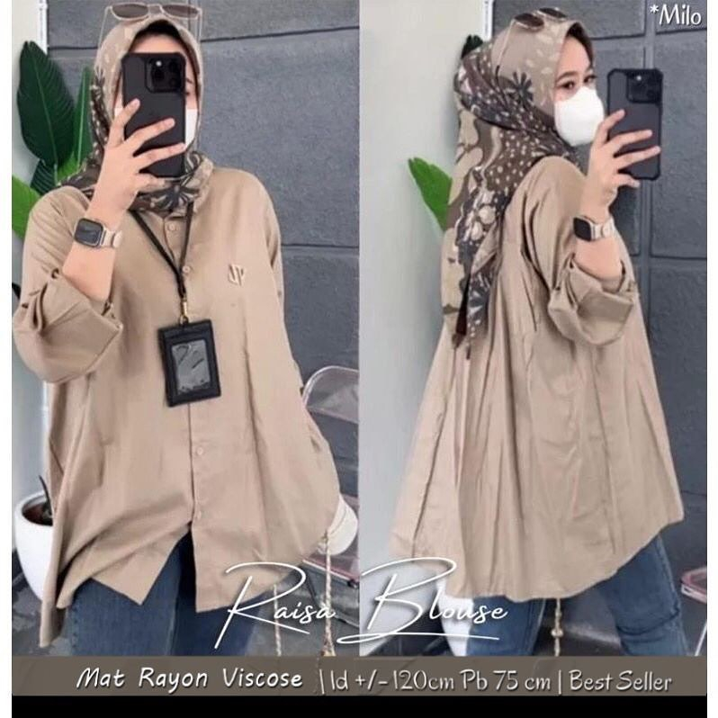 New Raisa Blouse Wanita Matt Rayon Viscose Bahan Adem Dan Nyaman Saat Dipakai Beraktivitas Terbaru KF