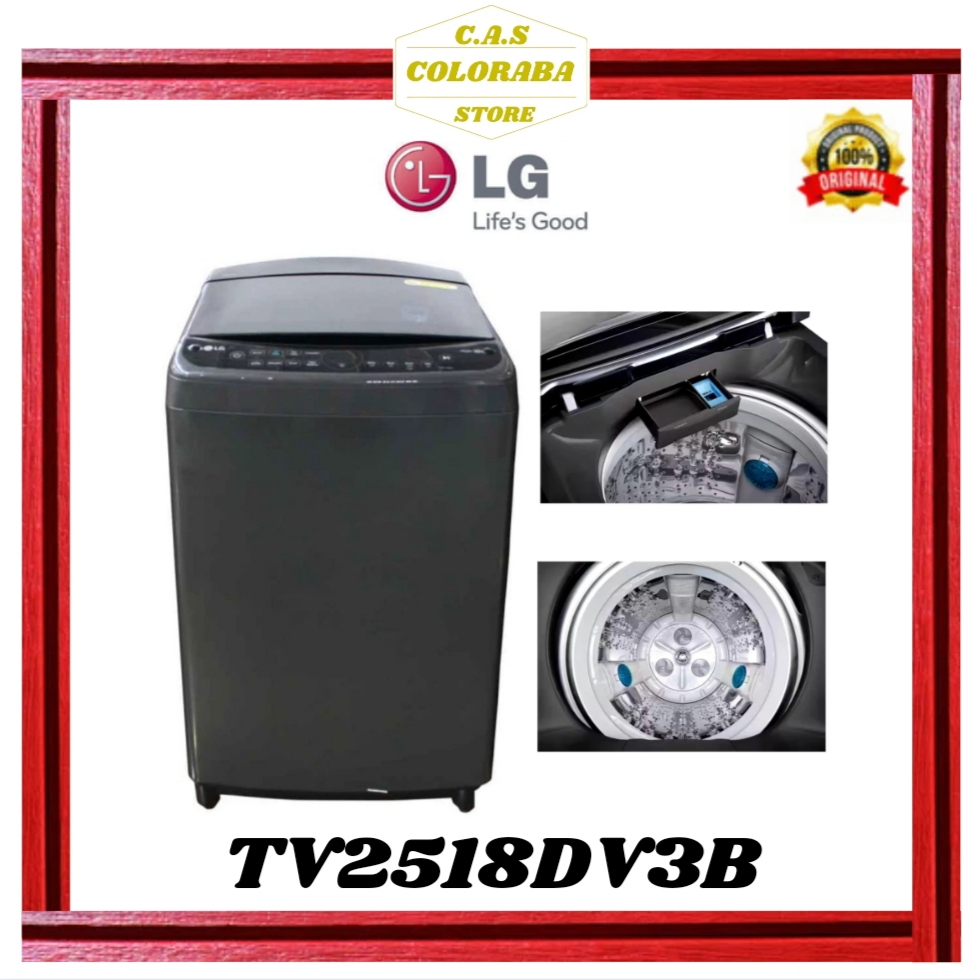 MESIN CUCI LG TV2518DV3B MESIN CUCI TOP LOADING 18 KG INVERTER TV2518 MESIN CUCI 1 TABUNG 18 KG