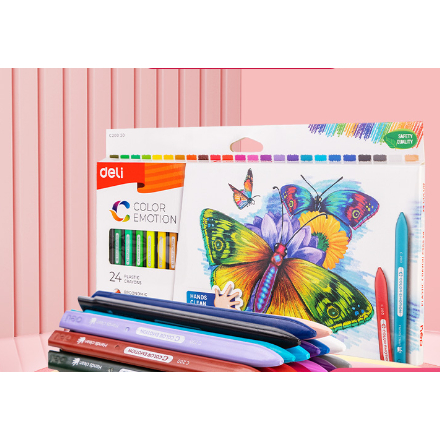 

Krayon Sekolah 24 Warna Cerah/pensil warna mewarnai