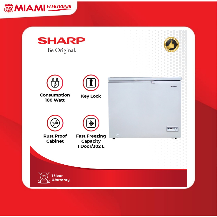 SHARP FRV-310X / FRV310X Chest Freezer 302 Liter 135 Watt