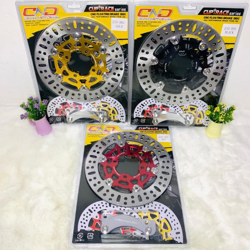 Piringan Cakram DELKEVIC CNC Floting Stanless 235mm Mio J Disc Brake Mio J M3 Fino Soul GT Lubang Ho