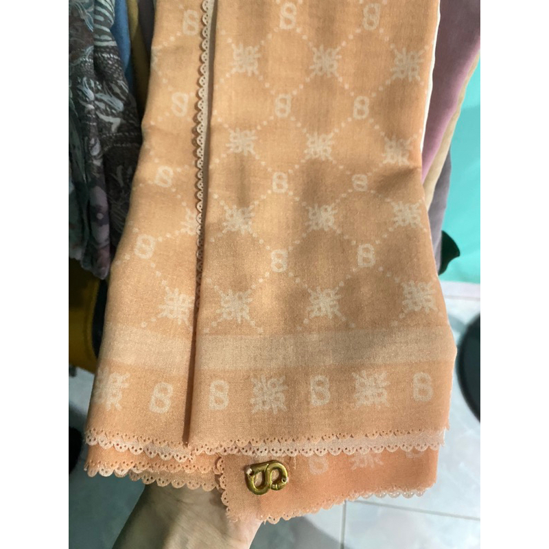 Buttonscarves x Ria Miranda - Xanadu Monogram Voal Carrot (Preloved)