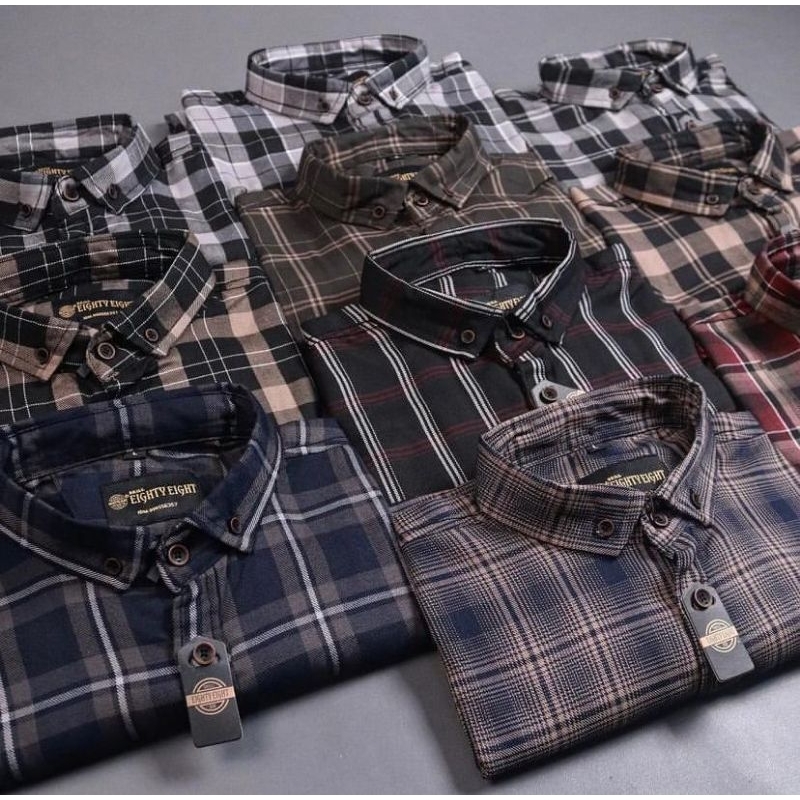 ULTIMATE - KEMEJA FLANEL PRIA LENGAN PANJANG BRILL EIGHTY EIGHT UNISEX l HEM FLANNEL SHIRT l JACKBRO