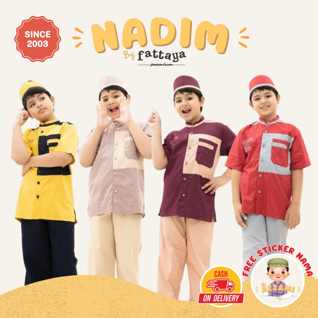 Fattaya Premium Koko Anak Nadim - Baju Muslim Laki-laki Busana Putra Islami untuk Buah Hati Setelan 