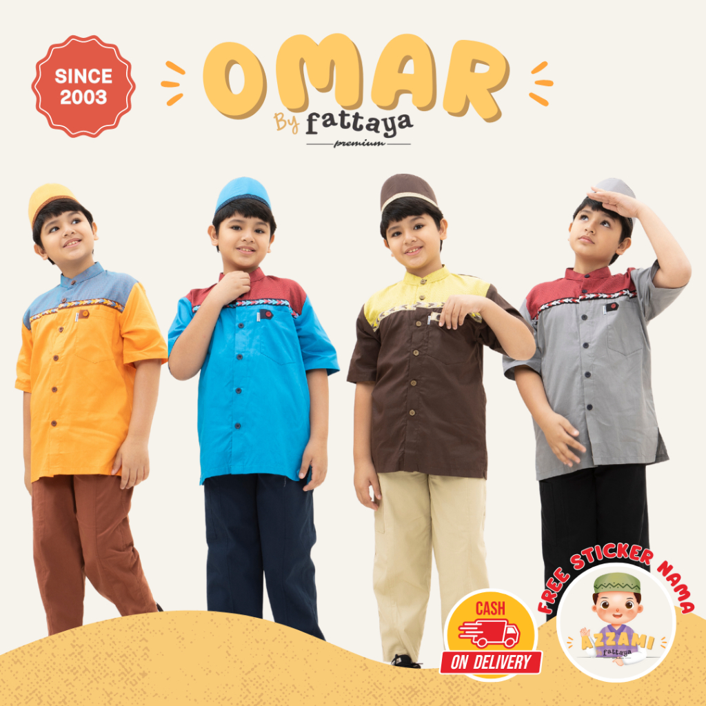 Fattaya Premium Koko Anak Omar- Baju Muslim Laki-laki Busana Putra Islami untuk Buah Hati Setelan Le