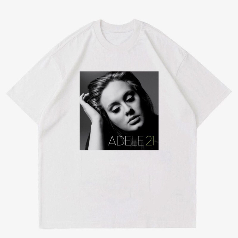KAOS BAJU ADELE - ADELE 21 | T-SHIRT MUSIC ADELE 21 VINTAGE | BAJU ADELE MUSIC PUTIH OVERSIZE BEST S