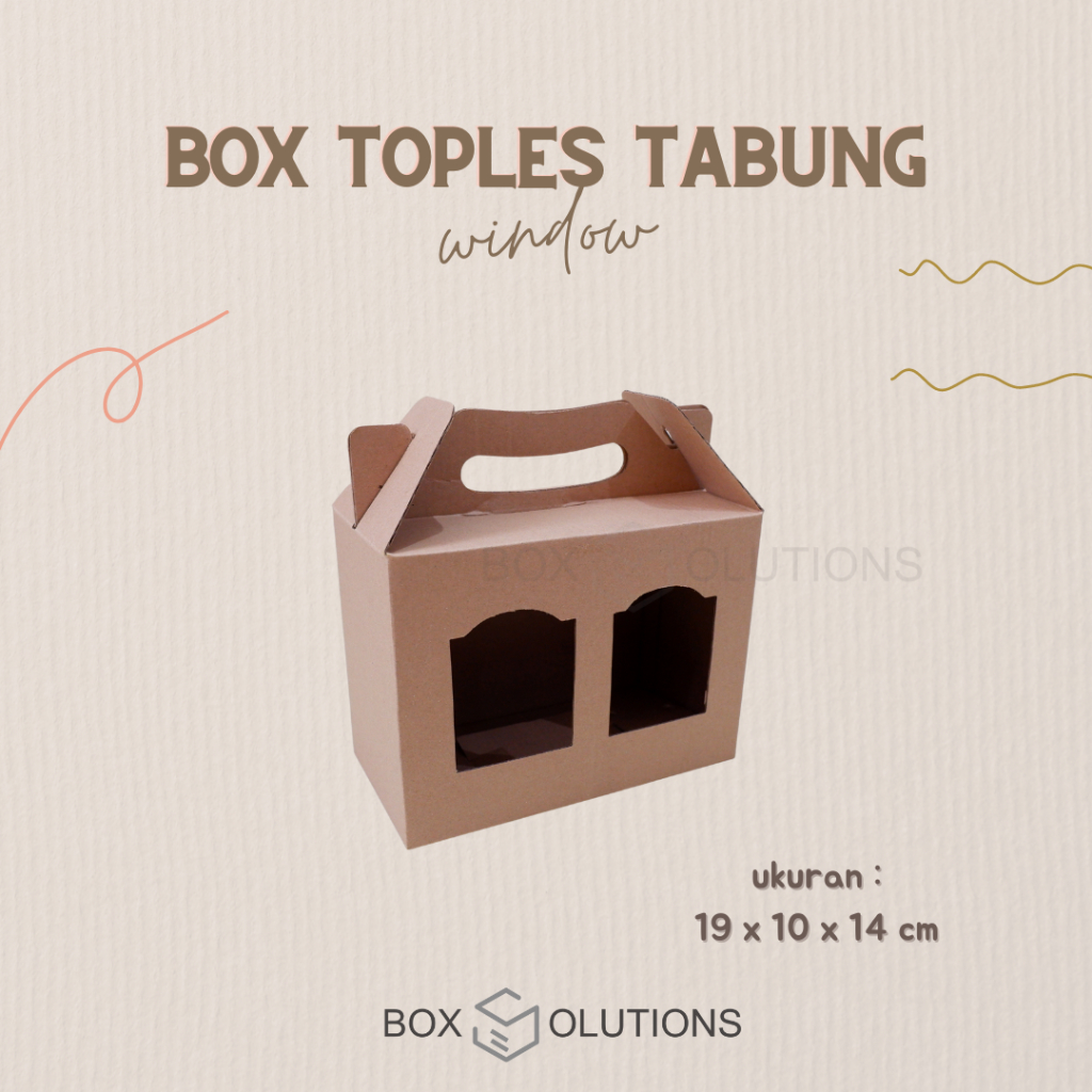 

carrie box toples tabung (pendek) window isi 2 / box jinjing mika - 19 x 10 x 14 cm
