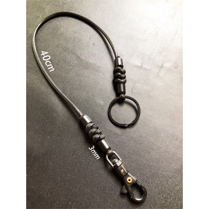 Tali Dompet Pria Keren Tali Pengaman Dompet Kait Carabiner Bahan Tali Kulit Korea Kulit