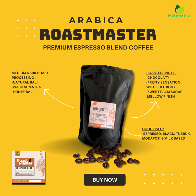 

Arabica Coffee Bean Premium 1kg - RoastMaster Arabica blend Premium