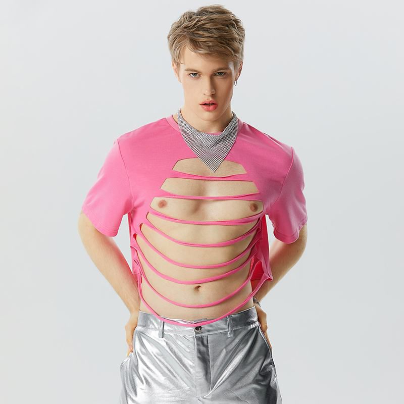 kaos k pop robek depan