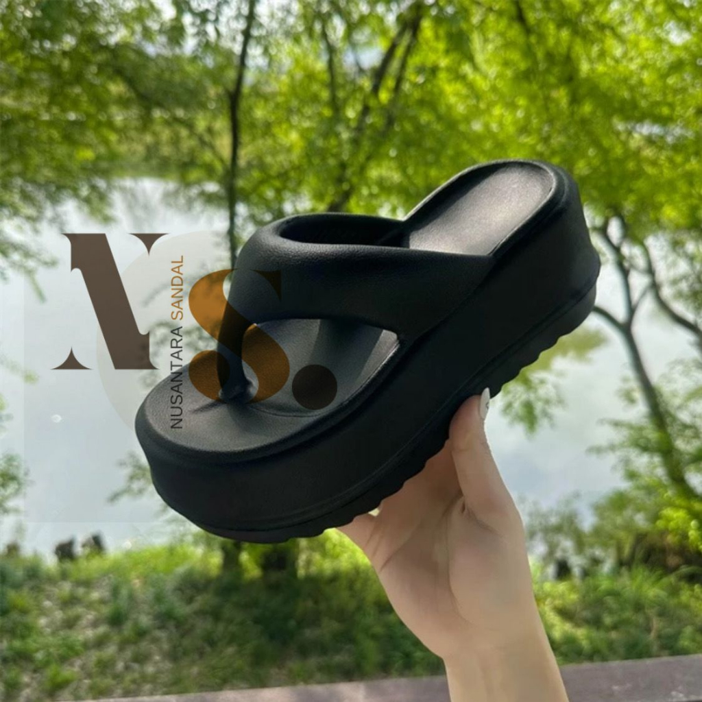 Sandal jepit wedges kekinian sandal jelly wanita jelly soft slippers