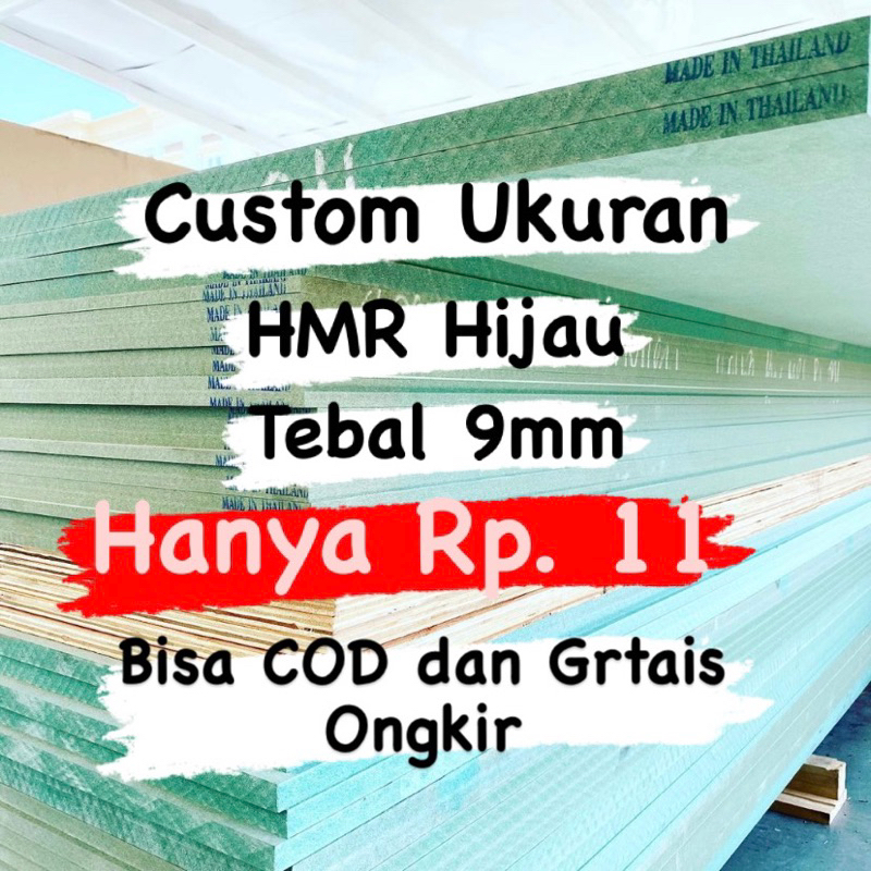 Custom Ukuran HMR Tebal 9mm MDF Hijau HMR Board