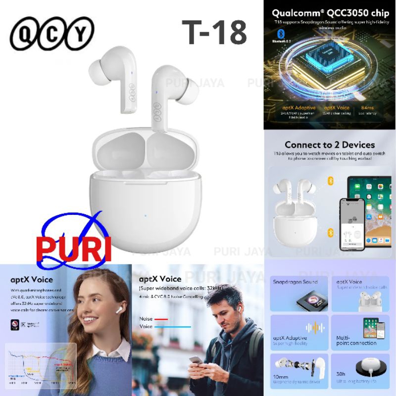 QCY T18 Melobuds ANC 2 Devices Connetion TWS aptX cVc 8.0 Low Latency Gaming T-18
