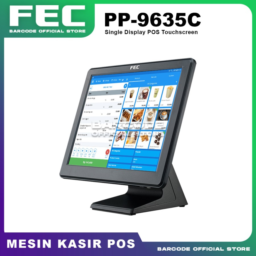 FEC PP 9635C Mesin Kasir Touchscreen Windows Komputer Resto Cafe Retail POS