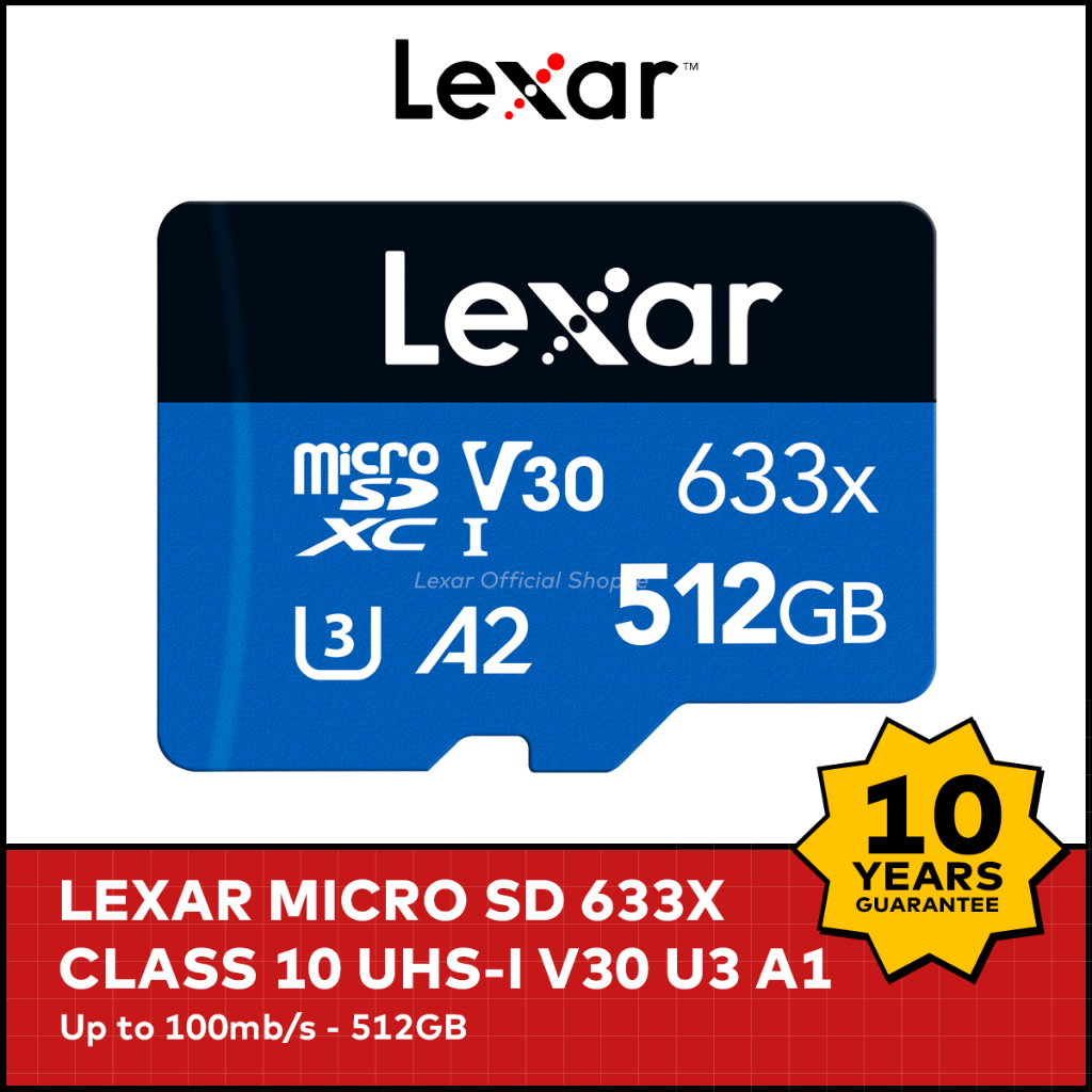 Lexar Microsd High Performance 633x Up to 100Mb/s Original - 512GB