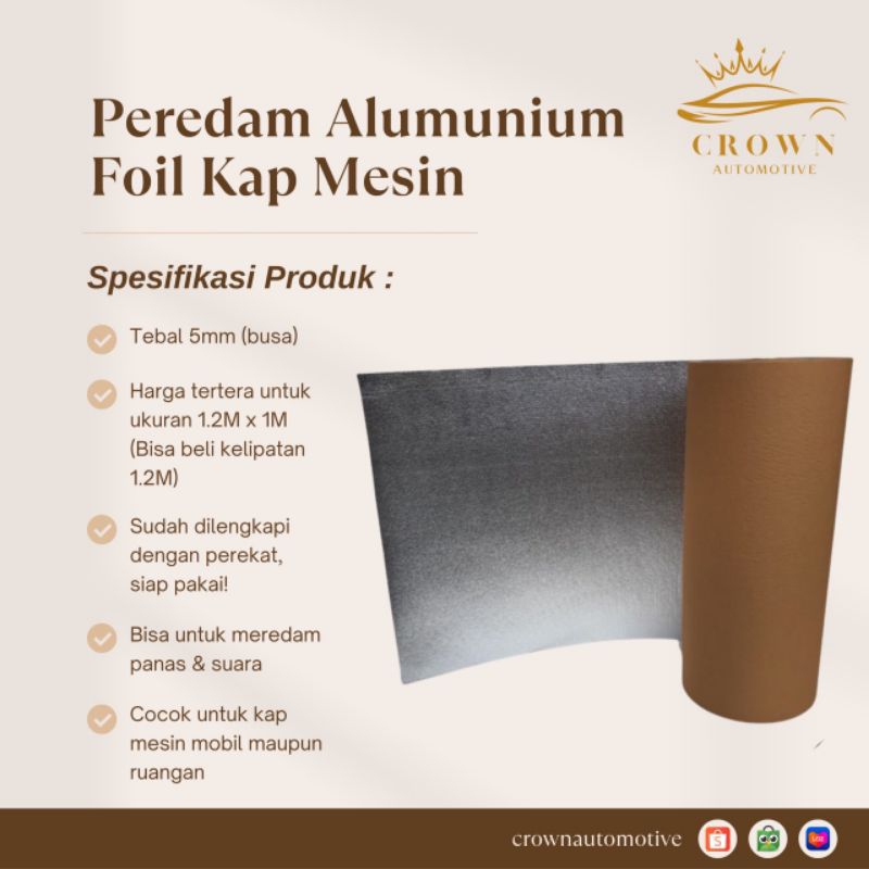 Peredam Kap Mesin Mobil + Lem / Peredam Panas Kap Mesin Mobil 1 Meter