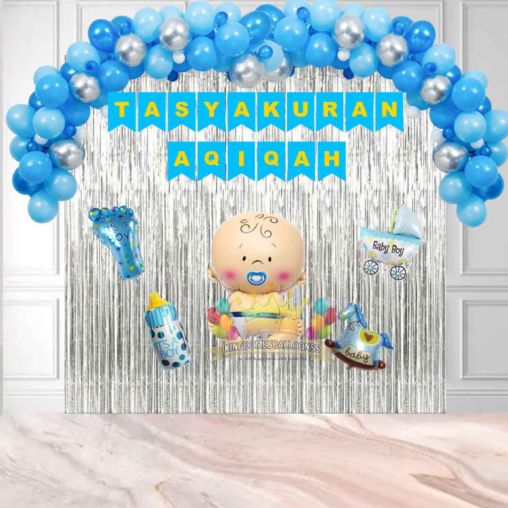 Paket Balon Dekorasi Tasyakuran Aqiqah Anak Cowok/Laki Laki