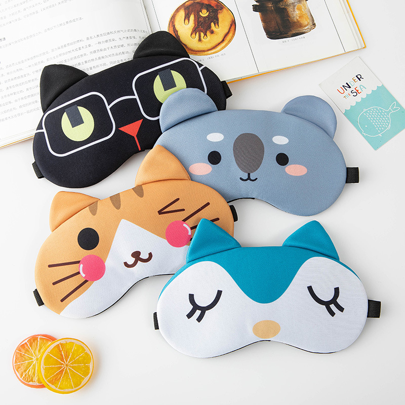 Penutup Mata tidur eye cover mask kacamata anak motif hewan binatang kartun Lucu cartoon Untuk Tidur Gel Biru Dingin  masker mata sleeping mask Kucing Penguin Harimau Koala