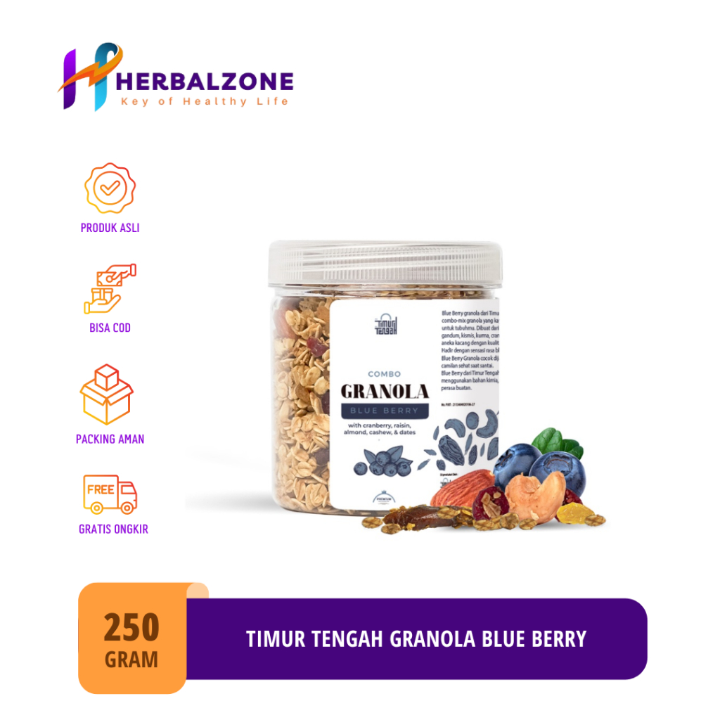 

Timur Tengah Granola Blueberry (250 Gram) | Sereal Makanan Sehat