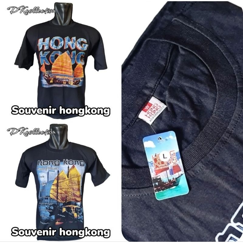 Kaos Hongkong hitam baju hongkong oleh oleh Hongkong souvenir macau Souvenir hongkong