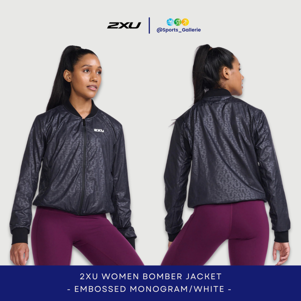 2XU ORIGINAL WOMEN Bomber Jacket - Embossed Monogram/White