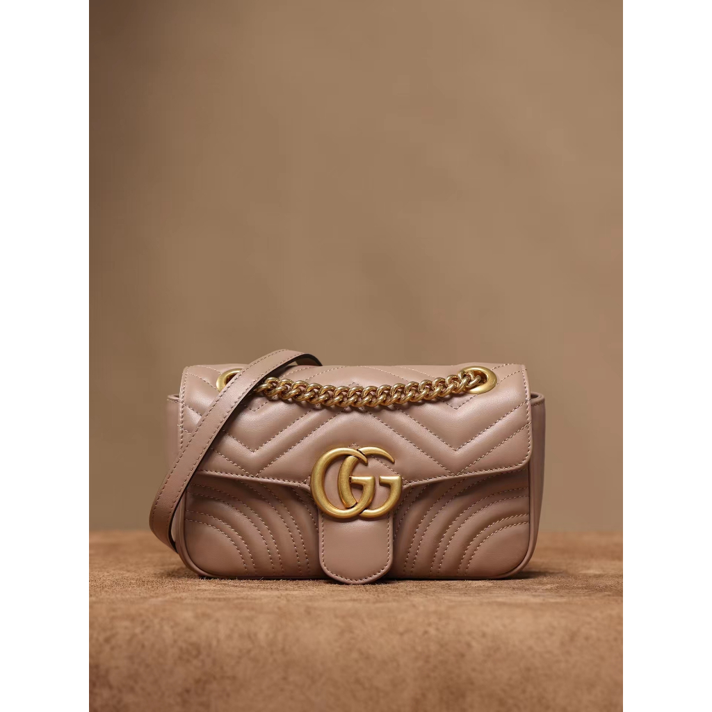 Gucci gg marmont Mini Shoulder Backpack Milk Tea