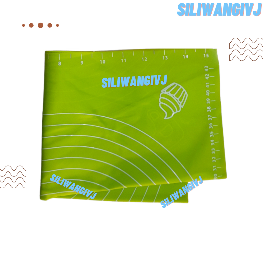 Alas Adonan Silikon / Matras Adonan Kue Silikon Plus Roll Pin Adonan Kue Bahan Kayu