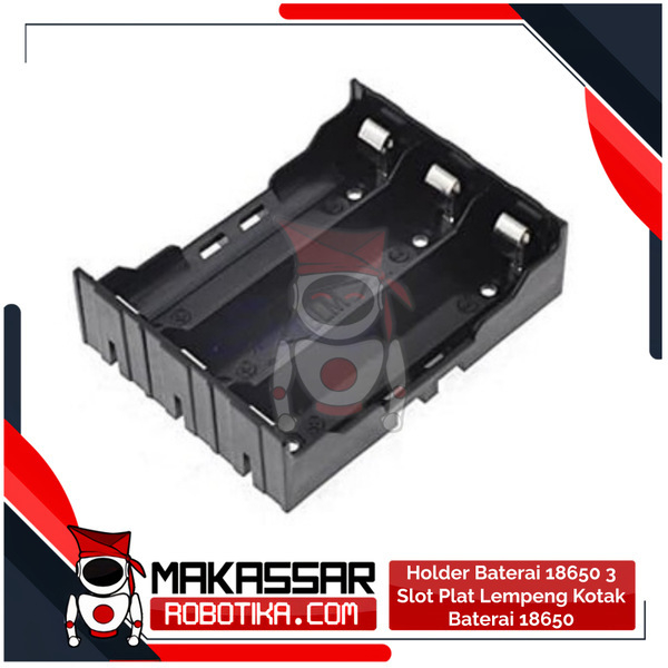 Holder Baterai 18650 3 Slot Plat Lempeng Kotak Baterai 18650