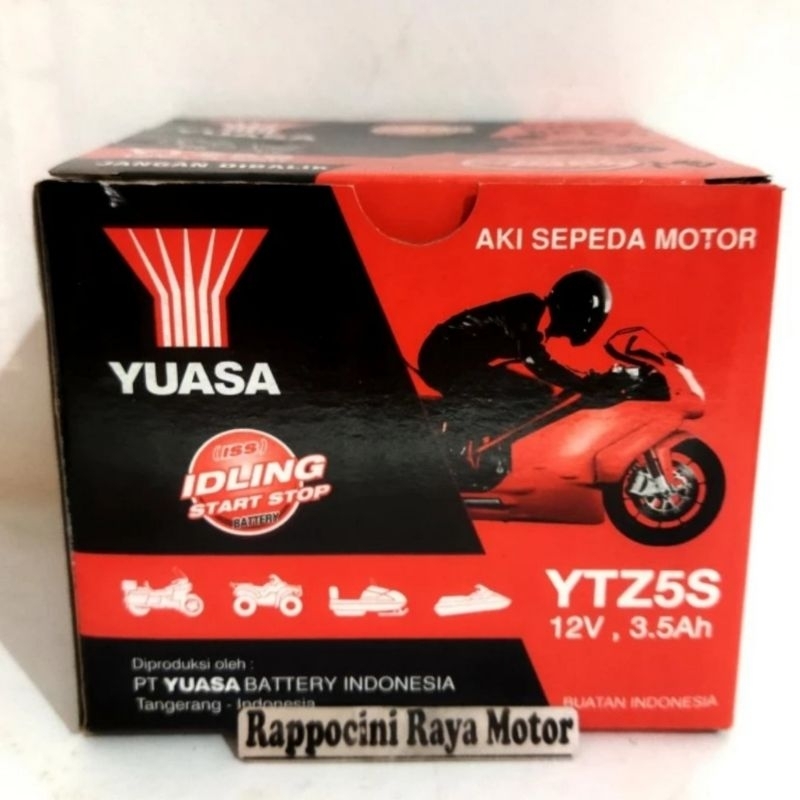 Aki Kering YUASA YTZ5S 12V 3.5A Fino M3 Beat Mio J Mio Soul Jupiter Z1 ORIGINAL
