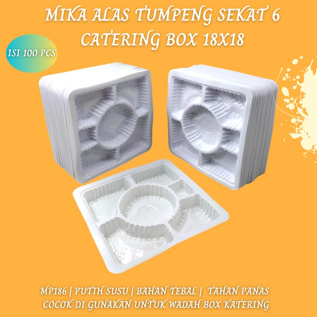 Mika Alas Sekat 6 Mika Tumpeng 18x18 Alas Mika Sekat 6 (Isi 100 Pcs-MP186)