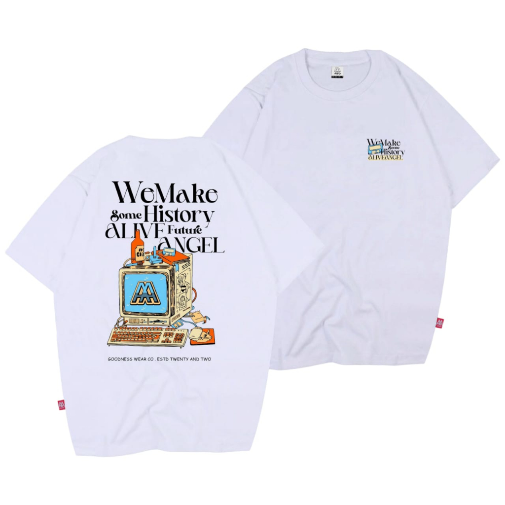 KAOS PUTIH MEME KOMPUTER BAJU SURFING COWOK & CEWEK KAOS DISTRO KEKINIAN