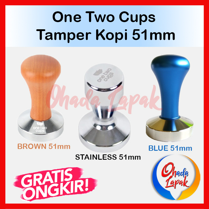 Tamper Kopi Espresso Flat Stainless Steel 51mm Press Bubuk Kopi Manual Tamping