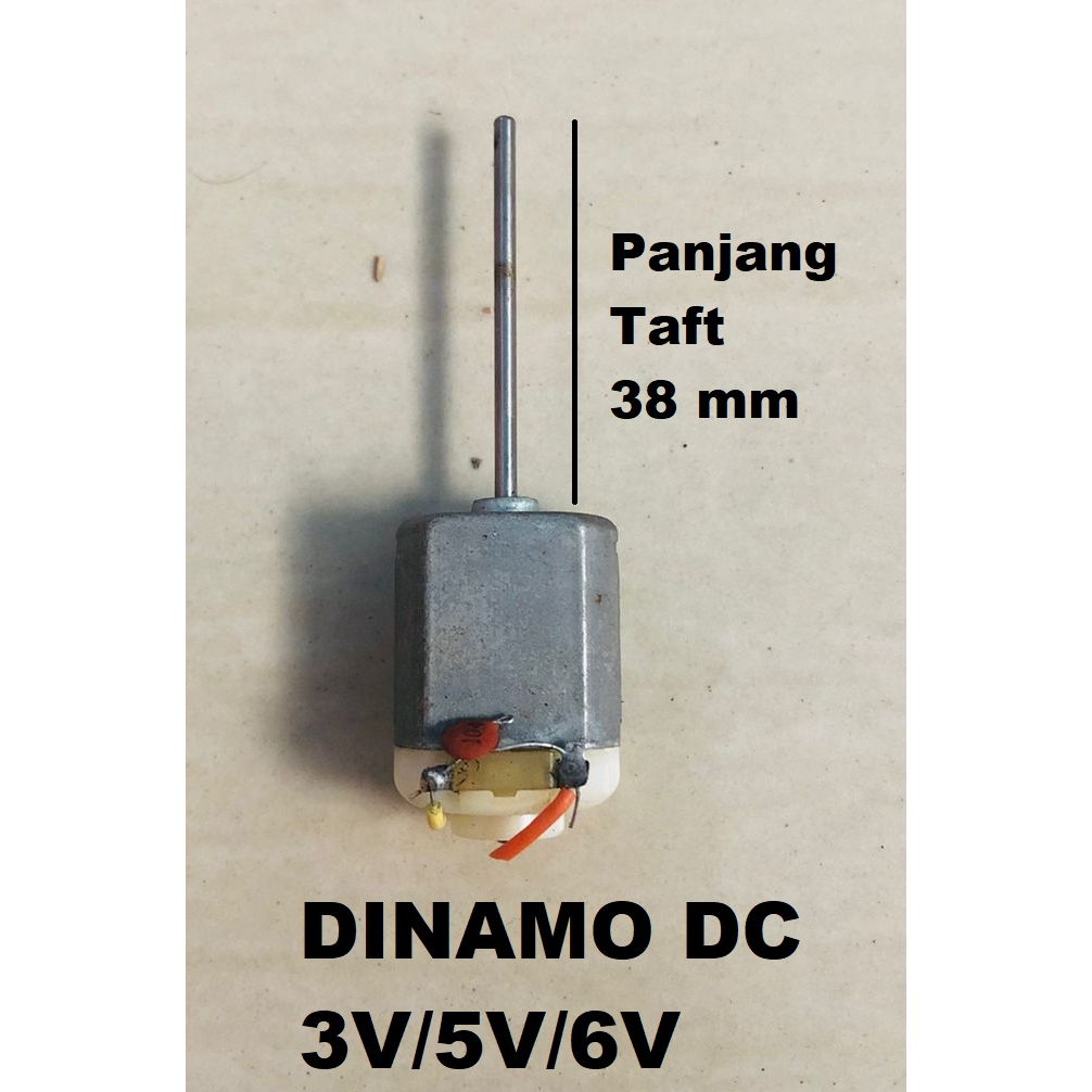 TERMURAH Dinamo motor DC 3v / 5V / 12V dinamo DC / Bulat TAFT PANJANG 38MM