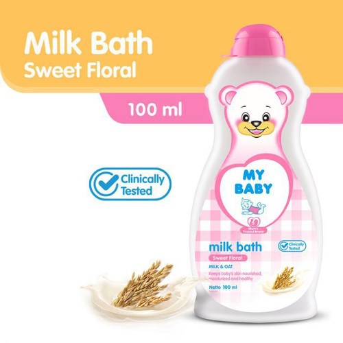 My Baby Milk Bath Sweet Floral (Milk & Oat) 100ml, 200ml - Sabun Bayi