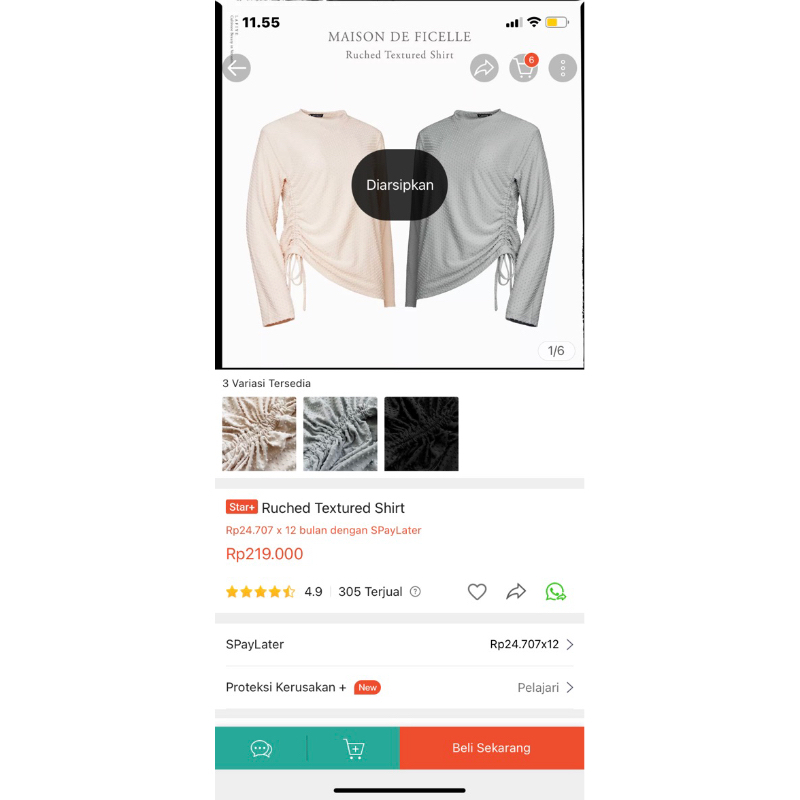 lafiye textured shirt -beige