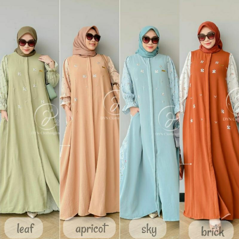 DYN Jennaira Dress Crinkle Gamis Kondangan Kekinian