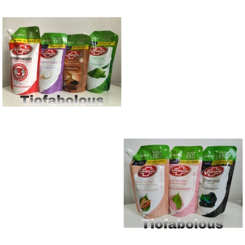 LIFEBUOY Sabun Mandi Cair Pouch 450 ml / 400 ml