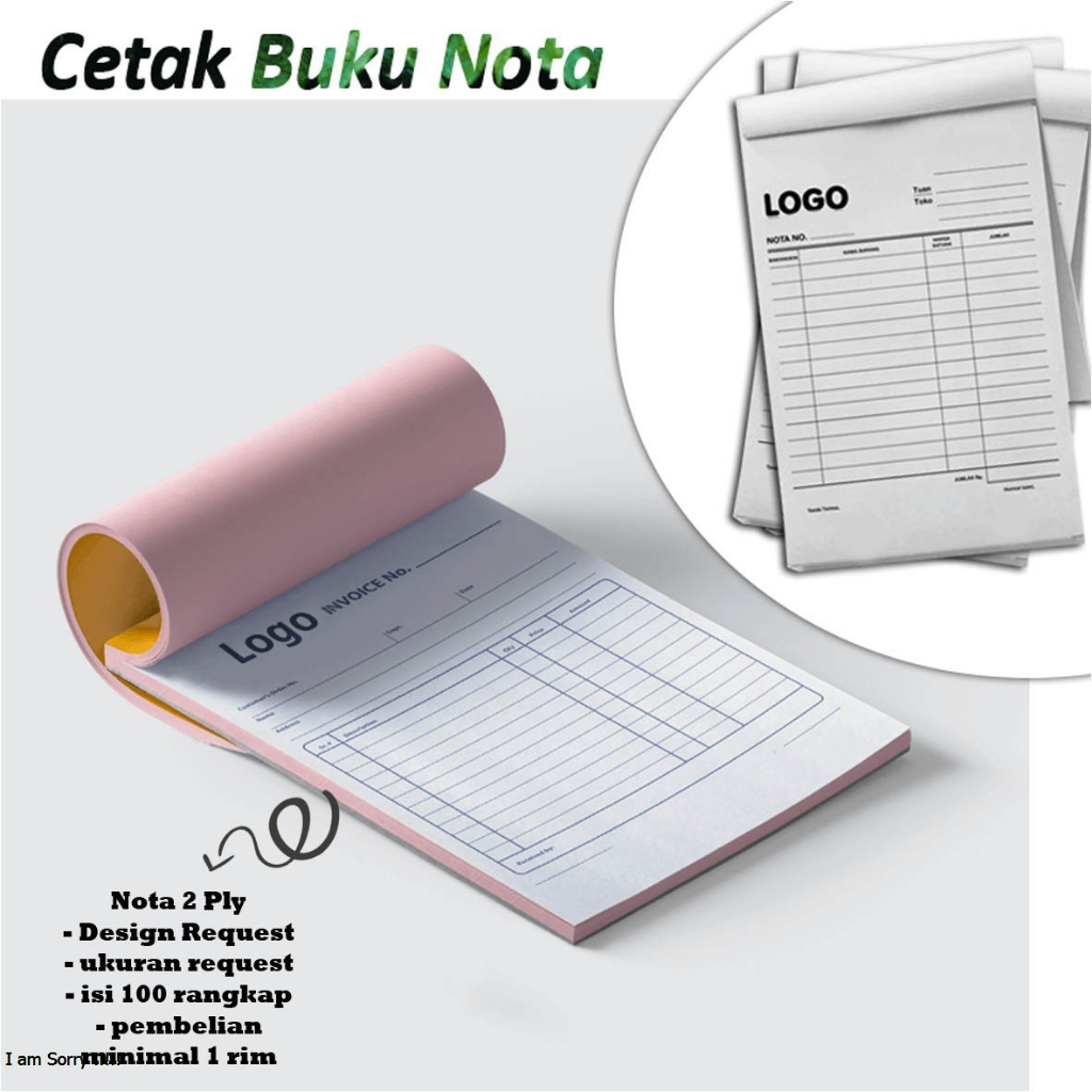 

NOTA KONTAN / NOTA POLOS NCR 2 PLY & 3 PLY HARGA /1 RIM UKURAN REQUEST