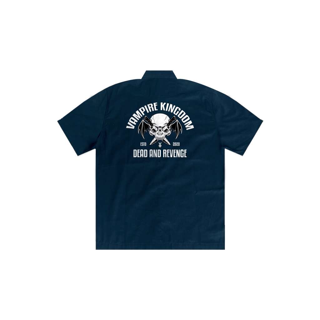 Workshirt Pria Kemeja Kerja Navy Dead Racing Vampire Kingdom