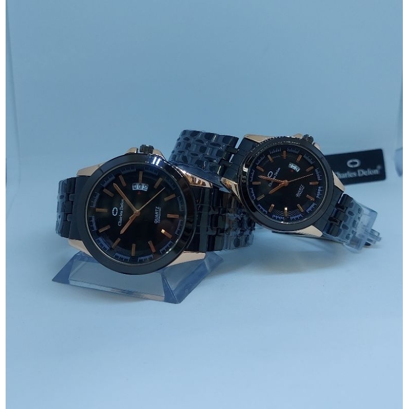 JAM TANGAN COUPLE RANTAI CHARLES DELON ORIGINAL WATERRESISTANCE