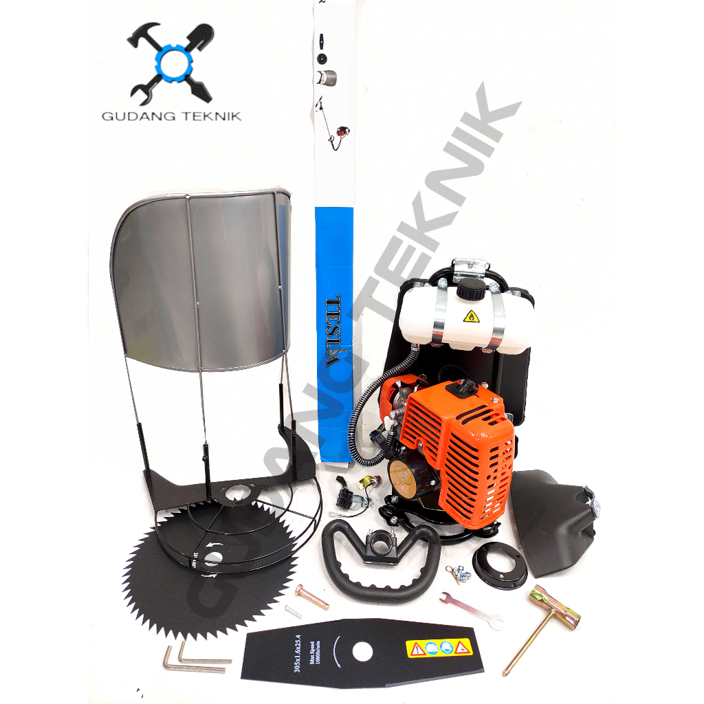 (TESLA BG328D) Mesin Potong Rumput 2Tak BG328D TESLA TUDUNG PADI SET  / Portable Brush Cutter Pemoto