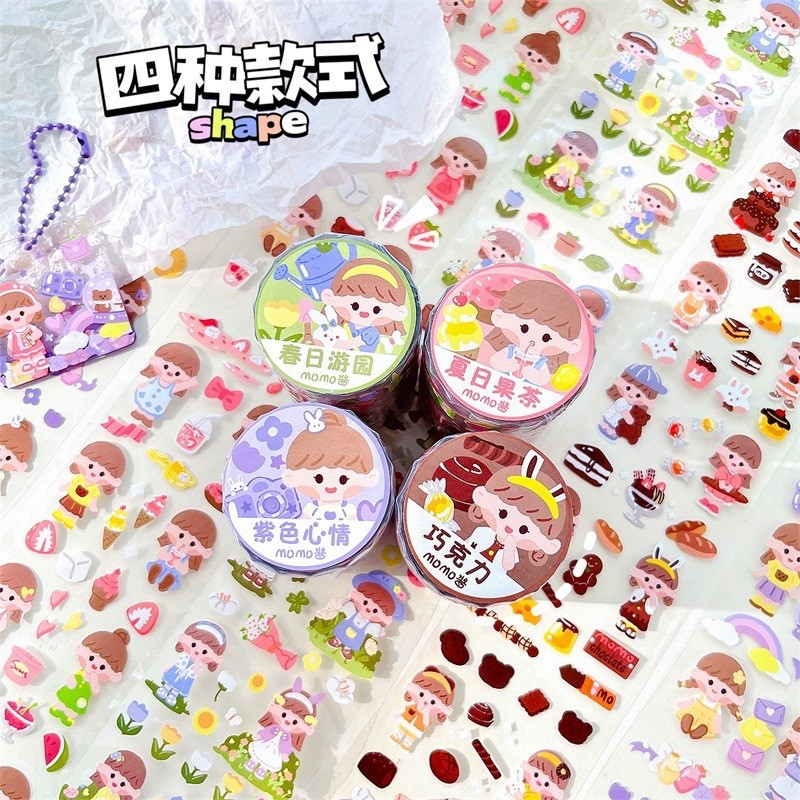 

Sticker roll momo aesthetic 3m x 6cm waterproof washitape roll WT7