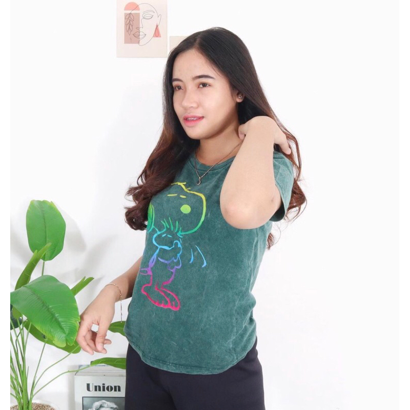 Pakaian wanita//Kaos Standart wash print