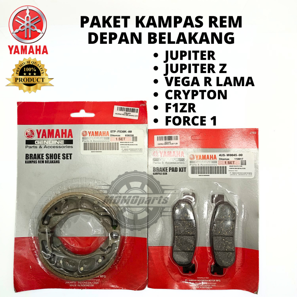 ORIGINAL PAKET KAMPAS REM DEPAN BELAKANG TROMOL 5TP 4US YAMAHA JUPITER OLD Z BURHAN VEGA R LAMA CRYP