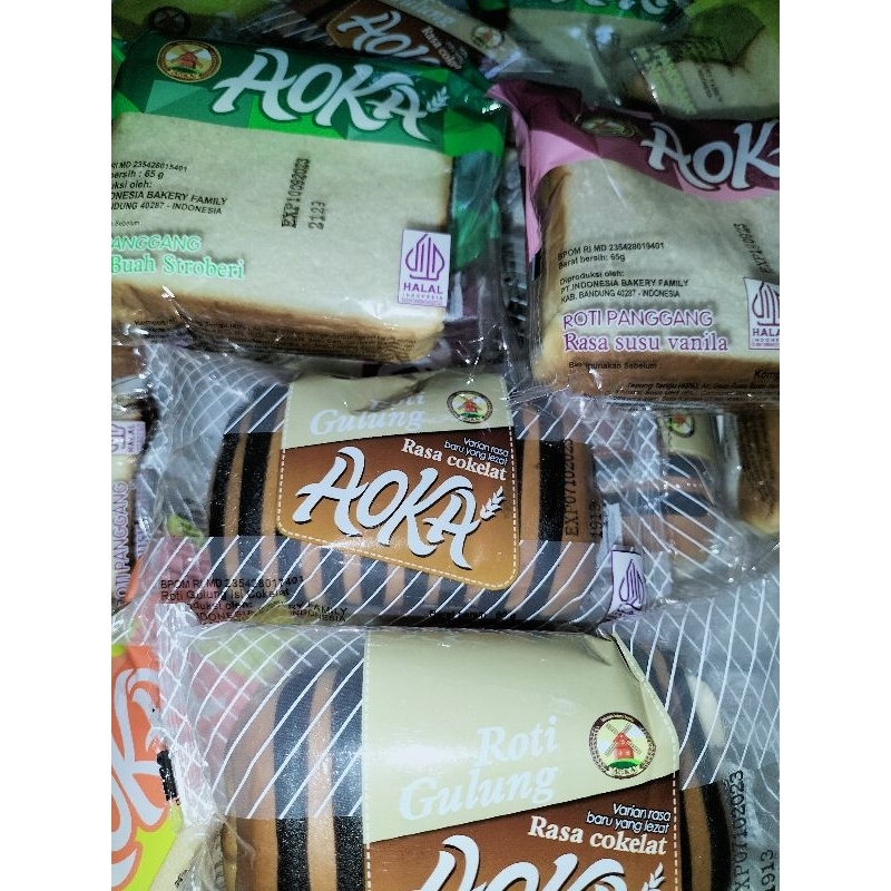 

Paket 10pcs Roti Aoka All varian 65gr