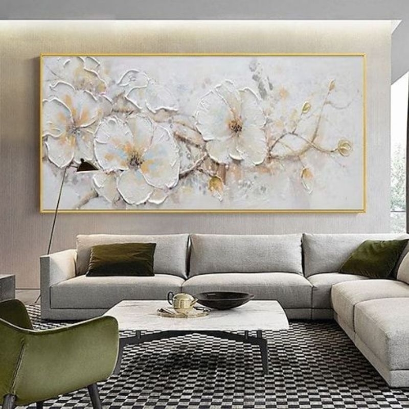 Lukisan dinding Bunga modern art hiasan dinding kamar tidur