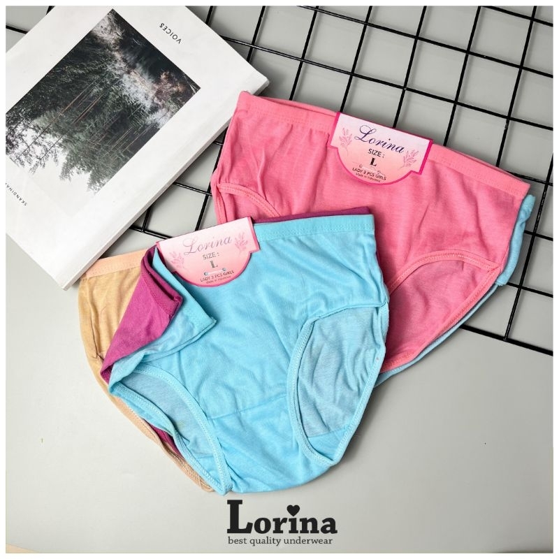 3pc CD Celana Dalam Wanita Lorina 3in1 Barang Ori Imut
