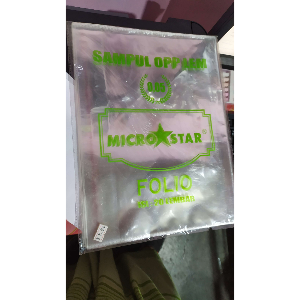 

SAMPUL BUKU FOLIO OPP LEM ISI 20 PCS / PAK